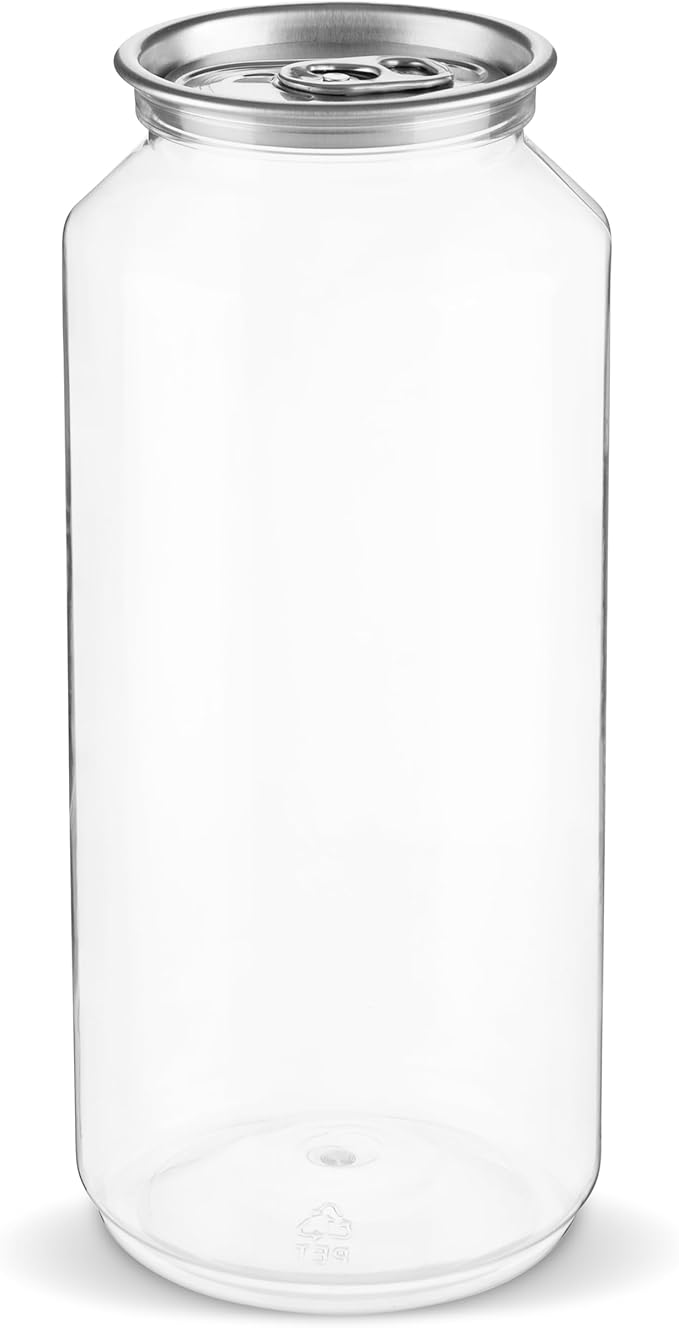 Hammont 100pk Plastic Juice Bottles with Caps – Sealable Smoothie, Boba, & Iced Coffee Cups – Reusable Clear Drink Containers – Compatible With Hammont Automatic Cup Sealers (21 oz (621ml))