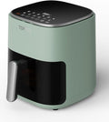 Air Fryer 12-in-1, 5.5-Qt Compact for 2-4 people, Little to No Oil, Nonstick Dishwasher Safe Frying Baskets, Light Green