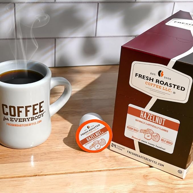 Fresh Roasted Coffee, Decaf Hazelnut, Flavored Coffee Pods, K-Cup Compatible, 96 Count