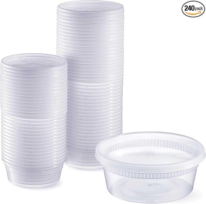 [240 sets 32oz Deli Containers with Lids, Recyclable Polypropylene, Microwavable, Heat Resistant (32, Ounces)