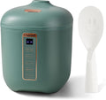 CHACEEF Mini Rice Cooker 2 Cups Uncooked, 1.2L Rice Cooker Small, Portable Non-Stick Small Travel Rice Maker, BPA Free, Smart Control Multifunction Cooker with 24 Hours Timer Delay & Keep Warm Function, Green
