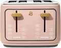 Beautiful 4 Slices Toaster - 7 Shade Settings, Touch Display, Extra-Wide Slots for Bagels, Gluten-Free & Frozen Presets, LED Countdown, Removable Crumb Tray, 1800-watt toasting (Rose)