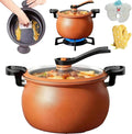 Multifunctional Large Capacity Non-stick Pressure Cooker, Micro Electric Pressure Cooker Pot Anti Scalding Handle Transparent Pot and Pan for Culinary Styles(Orange)