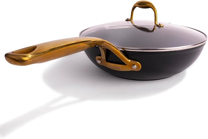 frök All-In-One Non-Stick Fry Pan Meets Wok with Lid, 11-Inch, Black & Gold