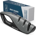 Mad Shark Kitchen Knife Sharpener - 5 Adjustable Sharpening Angle, Diamond Slot - Fine Honing, Design with Non-Slip Rubber Edge Grip, Knife Sharpener for Professional, Chef's Knives, Pocket, Scissors
