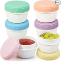 Caperci 6 Pack Salad Dressing Container To Go - 2.7oz Small Condiment Sauce Containers with Leakproof Lids for Bento Lunch Box, BPA-Free, Reusable (Vintage Colors)