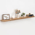 Fun Memories Floating Shelves for Wall Set of 2, Rustic Solid Elm Wood Wall Shelves 24 Inch - Invisible Bracket Mount for Living Room, Bathroom, Bedroom, Kitchen, Natural