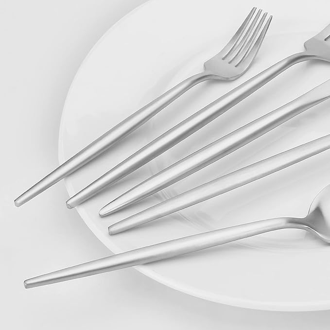 Silverware Set, Vanys 30 Piece Stainless Steel Cutlery Flatware Set, Kitchen Utensil Sets for 6, Tableware With Knife Spoons And Forks Set, Satin Finished Polished