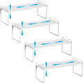 15.5 to 25.5 Inch Kitchen Cabinet Shelf Organizers, Adjustable Kitchen Counter Shelf Organizer, Set of 4 Expandable Countertop Storage Shelves, Stackable Design, 30LBS Heavy Duty, Space Saver
