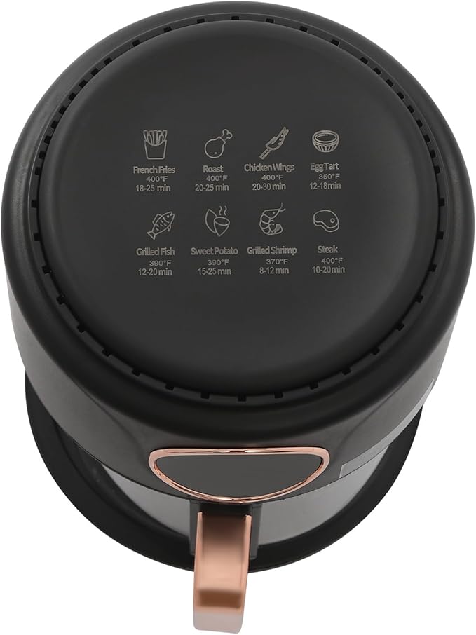 Air Fryer 1200W with Glass Window, 3.8Qt Large Capacity, 8 Presets, Digital Touchscreen, Non-Stick & Dishwasher Safe Basket US 110V (Black)