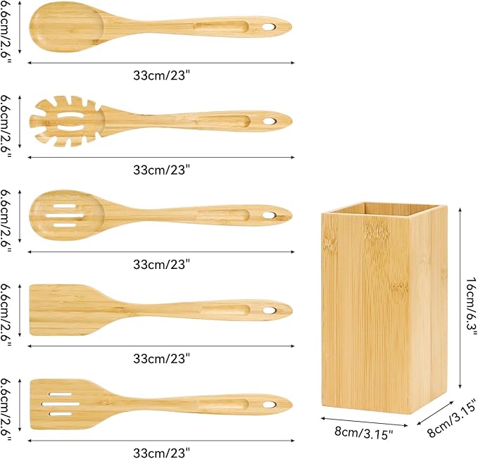 Kitchen Utensil Set -6Piece Wooden Spoon -Wooden Cooking Spoon -Cooking Cutlery Set-wooden utensil-Wooden Cooking Utensils- cooking spoon-kitchen set