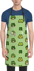 Cute Funny Frog Apron for Women Men Apron With Adjustable Neck strap, Kitchen Apron for Cooking Painting Baking