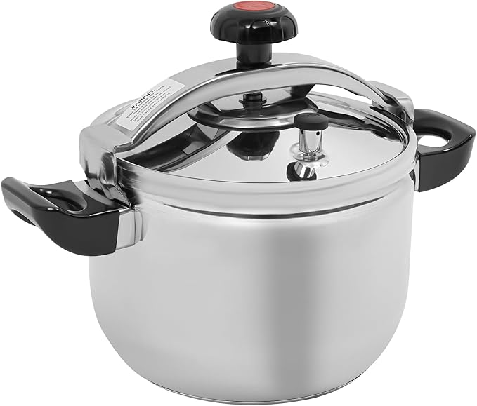 Stainless Steel Pressure Cooker Large Capacity Pressure Stewing Pot Cooker Pot Compatible with Gas/Induction/Electric Stove, 60Kpa,Easy Opening, Household & Commercial(9.51 Qt)