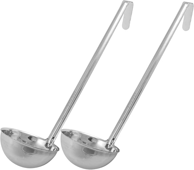 Stainless Steel Ladle, 8 oz – 2-Pack Serving Utensils for Stirring, Portioning, and Serving Soup, Sauce, and Gravy