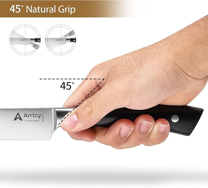 Turkey Carving Set,Full Tang Ergonomic Handle Carving Knife and Fork,German Stainless Steel Kitchen Tools for Turkey, Ham, BBQ,Includes Carving Fork & Knife with Gift Box