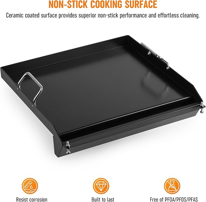 Stanbroil Griddle Hack for Most Pellet Grills, Non-Stick Griddle Insert 17.4" W x 18.6" D, Pellet Grill Accessories for Traeger, Pit Boss, Camp Chef, Green Mountain Grills, Z GRILLS and More