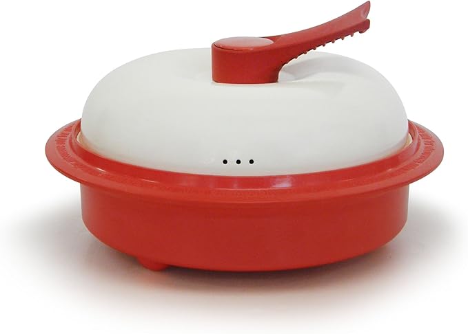1.5-Quart Nonstick 4-piece Everyday Pan Set for Microwave Cooking, Red