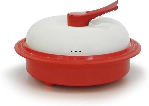 1.5-Quart Nonstick 4-piece Everyday Pan Set for Microwave Cooking, Red