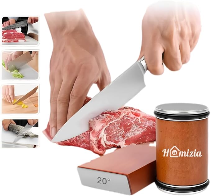 Rolling Knife Sharpener – Diamond-Crafted Sharpening Kit with Magnetic Angle System – Easy Knife Sharpening at 15 Degree and 20 Degree Angles – Safe, Compact, Edge Results - Cheff Approved