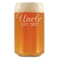 Uncle Est 2022 - Beer Can Pint Glass Gift for First Time Uncles - Decorative 16 Oz Glasses