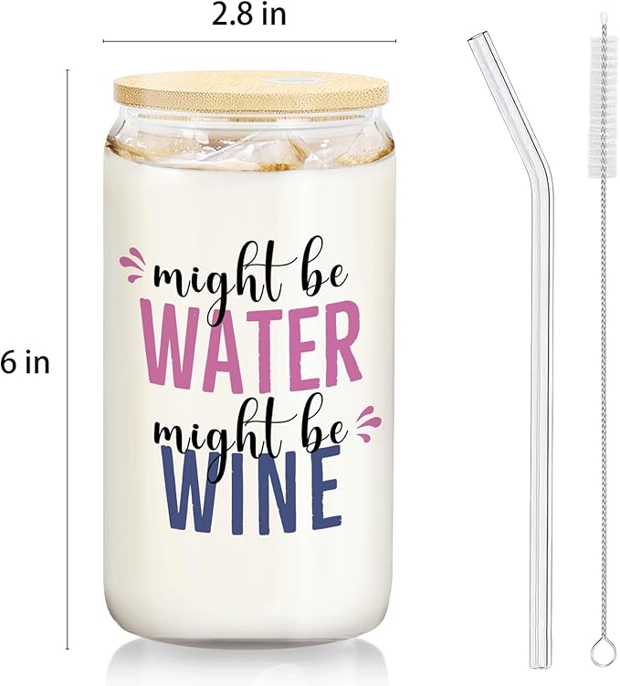 Wine glasses cup Gifts for Cocktail Lovers, Funny Might Be Wine Tumbler Gifts For Women 14oz,Tequila Lime drinking jar for Cocktail Lovers