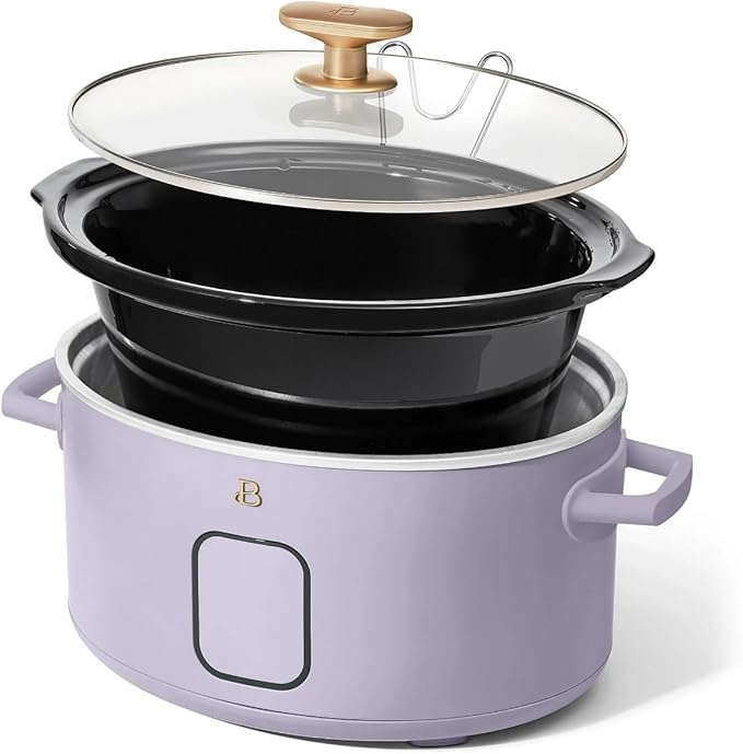 Beautiful 6 Qt Programmable Slow Cooker with Touch Control, Digital Timer and Keep Warm Function – Large Electric pot Capacity Kitchen Appliance by Barrymore (Lavender)