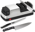 Professional Electric Knife Sharpener – Precision Sharpening for Kitchen Knives, Scissors & More – Diamond Abrasives & 3-Stage System - Silver