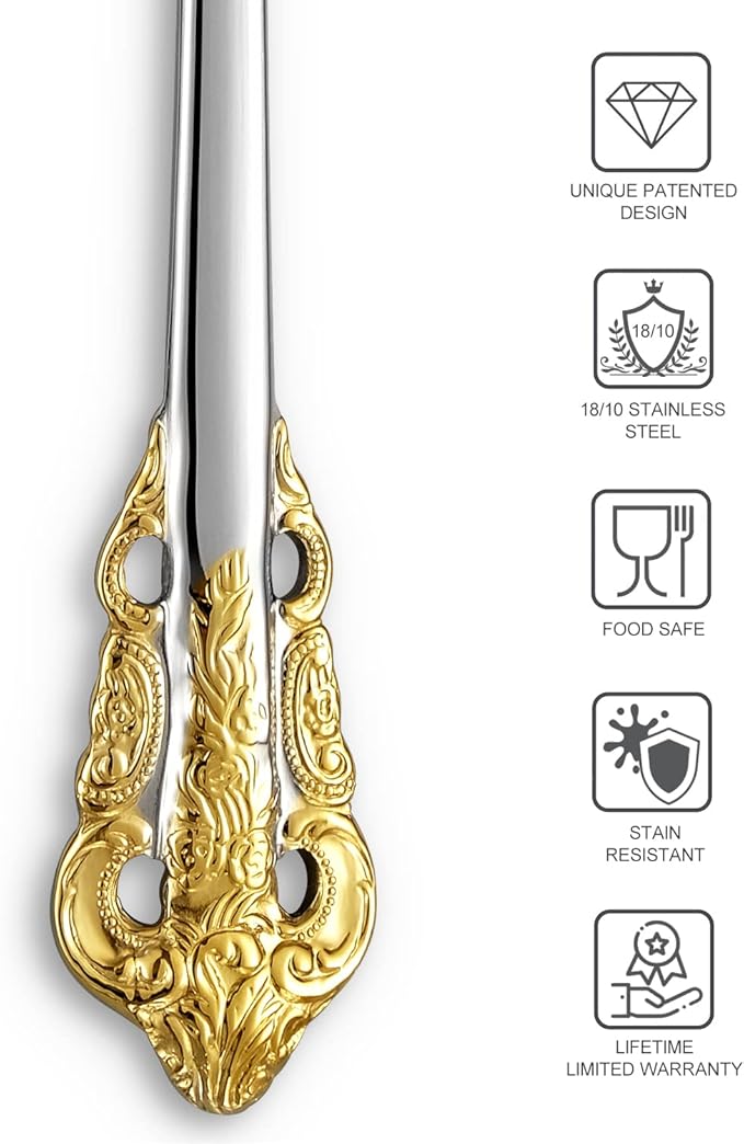 KEAWELL Luxury 7.3" Sauce Ladle, 18/10 Stainless Steel, Gold Accent, Small Gravy Spoon for Home. Solid and Sturdy, Dishwasher Safe (1)