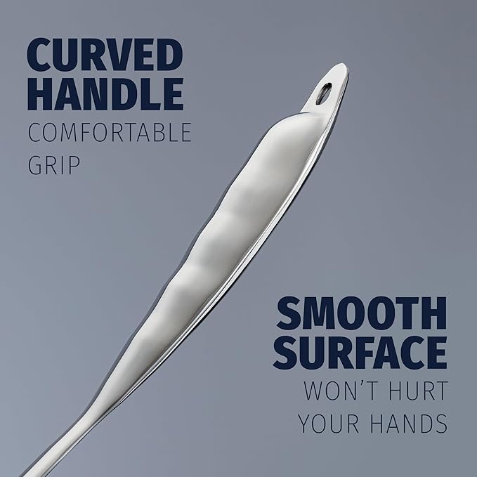 Zulay Kitchen Premium Stainless Steel Skimmer Strainer Ladle - 15” Large Straining Spoon for Frying, Boiling & Blanching - Durable, Rust-Resistant & Heat-Proof Kitchen Tool for Everyday Use