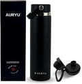 Black 24oz Triple-Walled Stainless Steel Water Bottle – Leak Proof, BPA-Free Thermos with Bonus Spout Lid – Wide Mouth Flask for Travel, Hiking, Gym, Hot & Cold Use