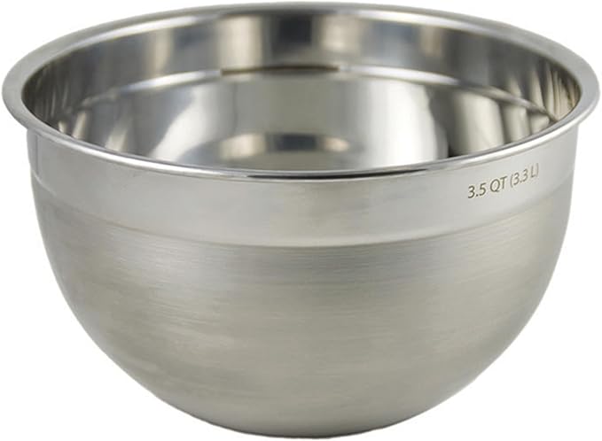 Tovolo Stainless Steel Mixing Bowls, 3.5 Qt - Metal Nesting Mixing Bowl with Rounded Lip for Easy Pour & Minimal Mess - Large & Small Dishwasher Safe Kitchen Supplies for Prep & Cooking