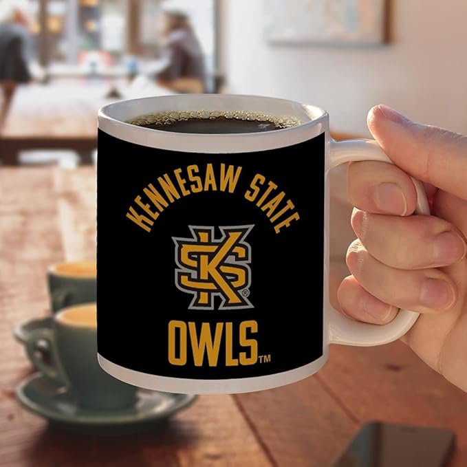 Kennesaw State Owls Ceramic Coffee Mug, Novelty Gift Mugs for Coffee, Tea and Hot Drinks, 11oz, White