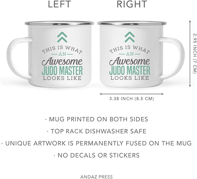 Andaz Press 11oz. Stainless Steel Campfire Coffee Mug, This Is What an Awesome Judo Master Looks Like, 1-Pack, Birthday Gift Ideas for Coworker, Includes Gift Box