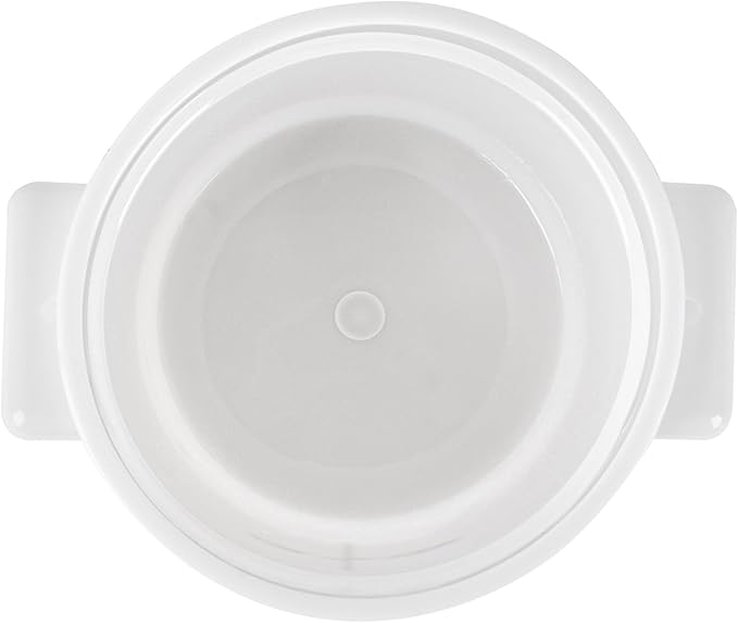 Restaurantware-Met Lux 1 Quart Food Storage Containers, 10 White Storage Containers - Lids Sold Separately, Red Volume Markers, Dishwashable Containers, Side Handles, For Storing Foods