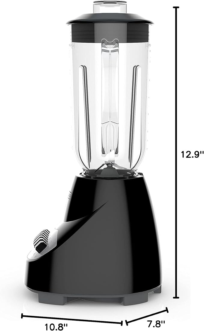 BLACK+DECKER Crush Master Blender, 10-Speeds with Stainless Steel Blades, Black, BL2010BP
