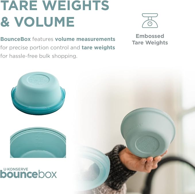 U Konserve Platinum Silicone Food Storage Bento Box Dual Seal Container - Leak Proof, Shatter Proof, Dishwasher Safe, Plastic Free - 8oz (Seafoam)