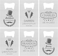 6PCSPersonalized Bottle Openers Credit Card Size, Groomsmen Best Man Gifts for Wedding Bachelor Party, Stainless Steel Beer Bottle Opener