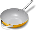 Caraway Non-Stick Stir Fry Pan - 12” Wok-Inspired Pan - Free From Forever Chemicals - High-Sloped Walls - Stainless Steel Handles - Marigold