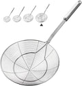YFWOOD 7.9 Inch Spider Strainer Skimmer, Reinforced Double Coil Wire Skimmer with Large Handle Solid Stainless Steel Strainer Ladle for Cooking and Frying (1 - Piece)