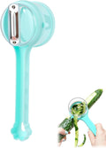 Vegetable Peeler with Box Storage,Double-Sided Stainless Steel Potato Peeler and Fruit Peeler,Vegetable Peelers for Kitchen,Apple Peeler,Carrot Peeler,Orange Peeler,Garlic Peeler (Blue)