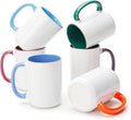Ceramic 15oz Sublimation Coffee Mug in White Box, 6 Assorted Colors Option #2 of Orange, Purple, Turquoise, Dark Blue, Dark Red, and Hunter Green, Case of 12