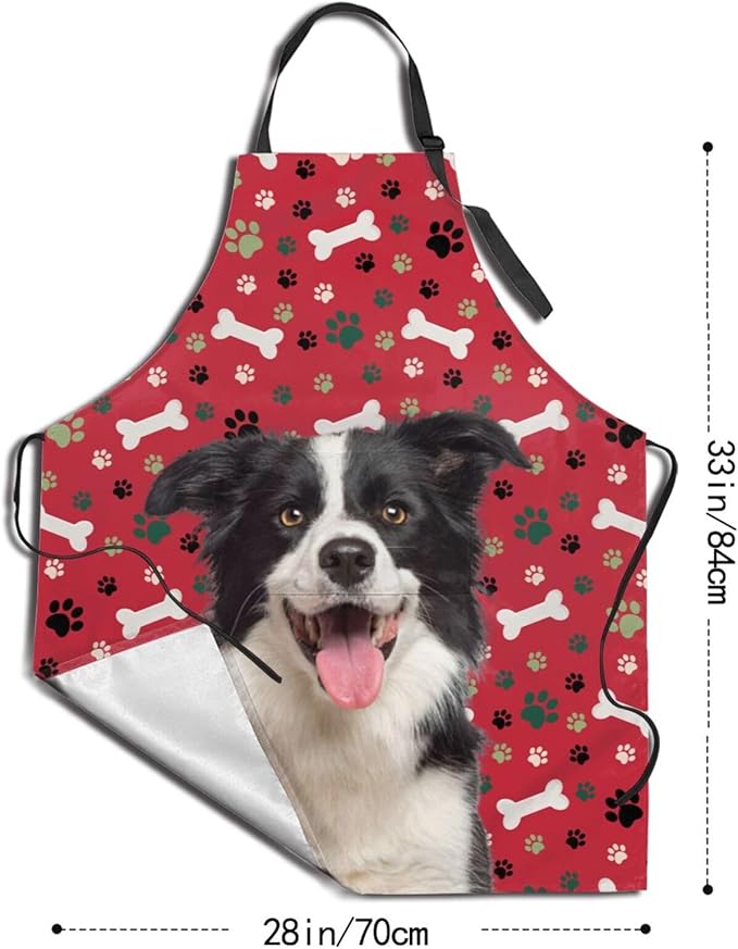Custom Face Apron for Men Women, Personalized Photo Apron with Pockets, Customized Kitchen Aprons