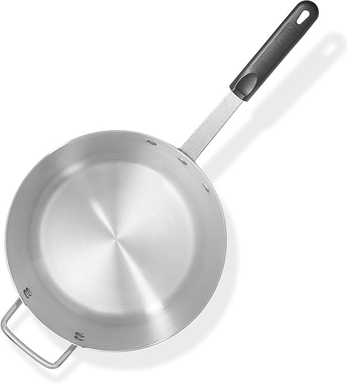 GRIDMANN 10-Quart Tapered Aluminum Sauce Pan with Silicone Handle, NSF Listed Heavy Duty Professional Cookware