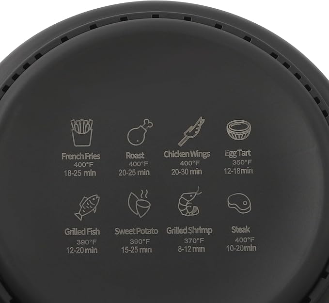 Air Fryer 1200W with Glass Window, 3.8Qt Large Capacity, 8 Presets, Digital Touchscreen, Non-Stick & Dishwasher Safe Basket US 110V (Black)