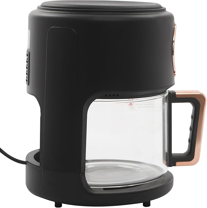 Air Fryer 1200W with Glass Window, 3.8Qt Large Capacity, 8 Presets, Digital Touchscreen, Non-Stick & Dishwasher Safe Basket US 110V (Black)