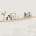 Fun Memories Floating Shelves 72 Inches Long - 8 Inch Deep Rustic Solid Pine Wood for Storage - Farmhouse Wall Mounted for Living Room - Heavy-Duty Metal Bracket - 72" W x 8" D - Natural Unfinished