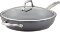 Anolon Accolade Forged Hard Anodized Nonstick Deep Frying Pan / Skillet with Helper Handle and Lid, 12 Inch - Moonstone Gray