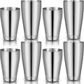 Dandat Cocktail Shaker, Professional Boston Cocktail Shaker Set, Stainless Steel Martini Drink Shakers Bartending, 18 Oz & 28 Oz Bar Shake Mixer Tin Tools for Bartender Cocktails(Silver,8 Pcs)