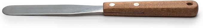 Fox Run Flat Icing Spatula, 4.25-Inch Stainless Steel Blade, Wood Handle, Metallic