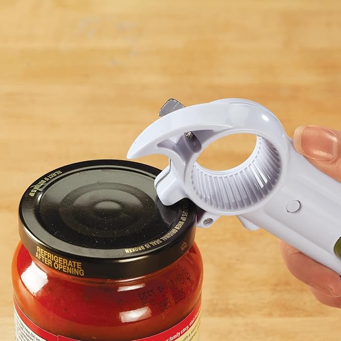 6 in 1 Can Opener, Crafted With 100% Durable Plastic and Metal, Easy Storage, Kitchen Gadgets - Measures 8" Long x 2 1/2" Wide, by Home Marketplace